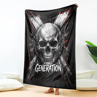Generation X Skull Blanket Distressed Heavy Metal Grunge