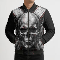 Generation X Skull Bomber Puffer Jacket Distressed Heavy Metal Grunge