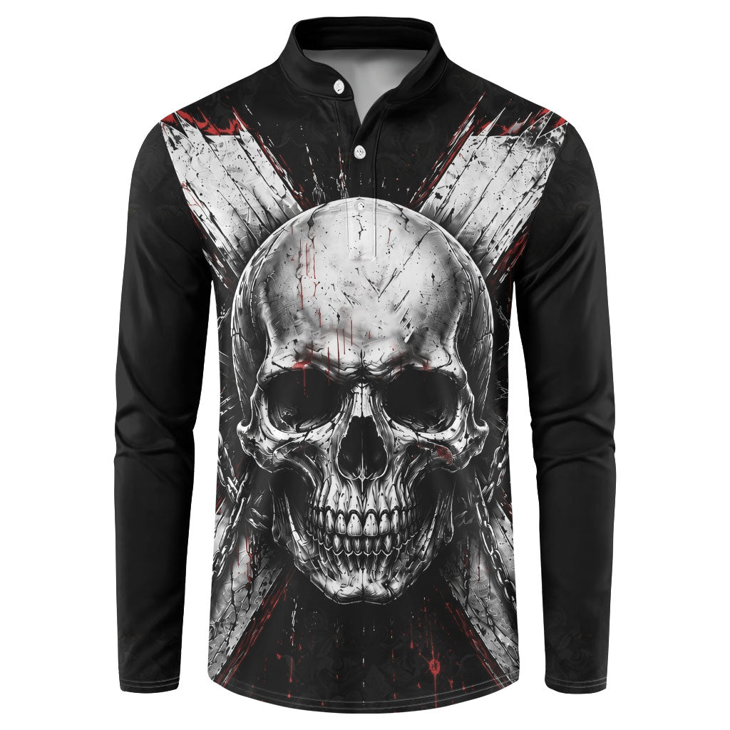 Generation X Skull Button Sweatshirt Distressed Heavy Metal Grunge