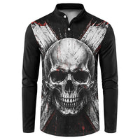 Generation X Skull Button Sweatshirt Distressed Heavy Metal Grunge