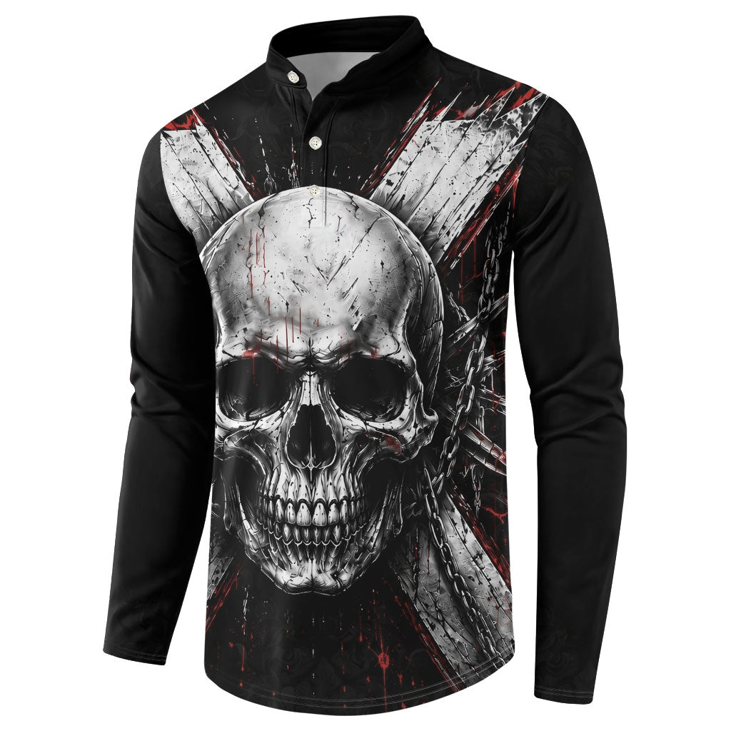Generation X Skull Button Sweatshirt Distressed Heavy Metal Grunge