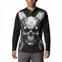 Generation X Skull Button Sweatshirt Distressed Heavy Metal Grunge