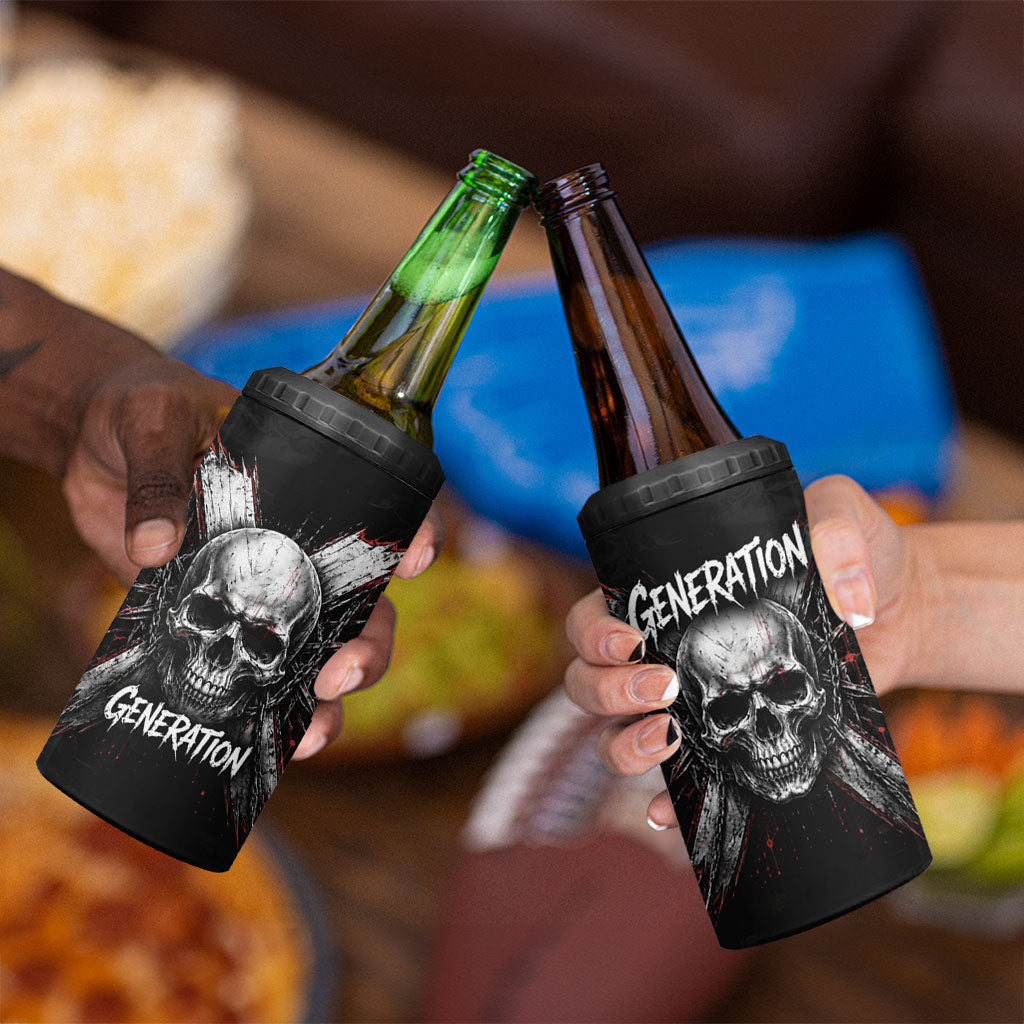 Generation X Skull 4 in 1 Can Cooler Tumbler Distressed Heavy Metal Grunge