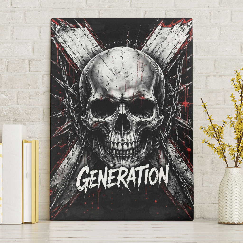 Generation X Skull Canvas Wall Art Distressed Heavy Metal Grunge