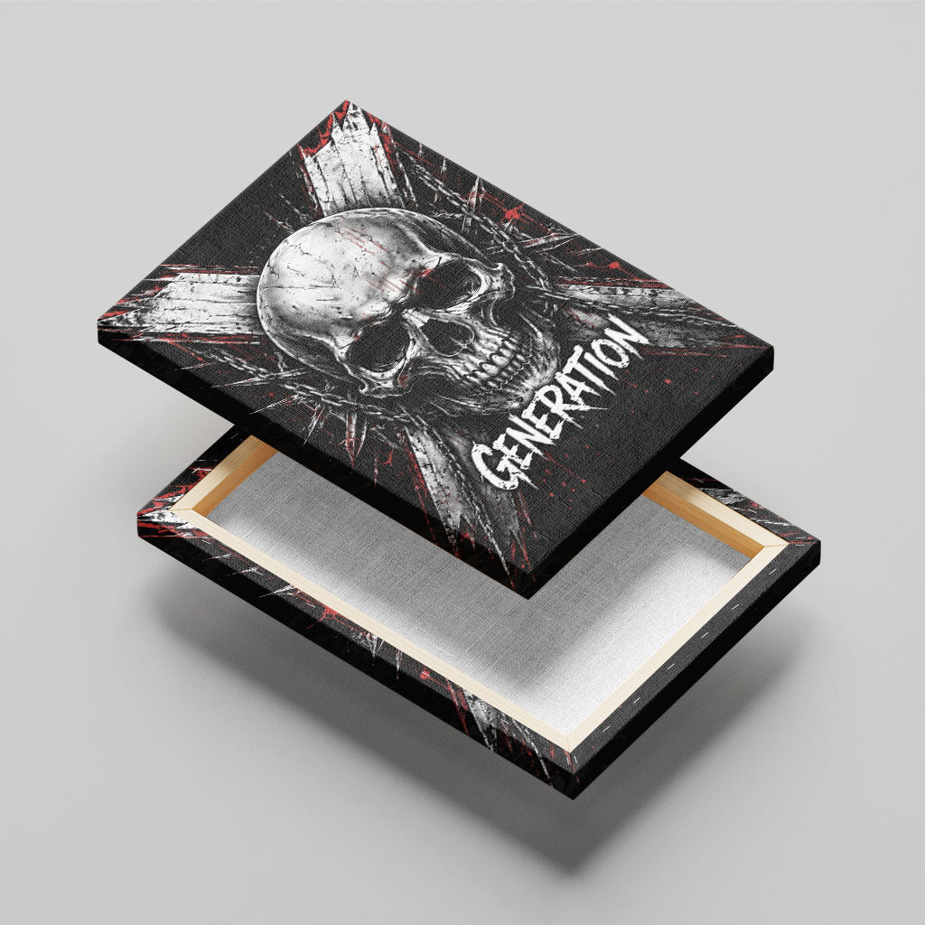 Generation X Skull Canvas Wall Art Distressed Heavy Metal Grunge