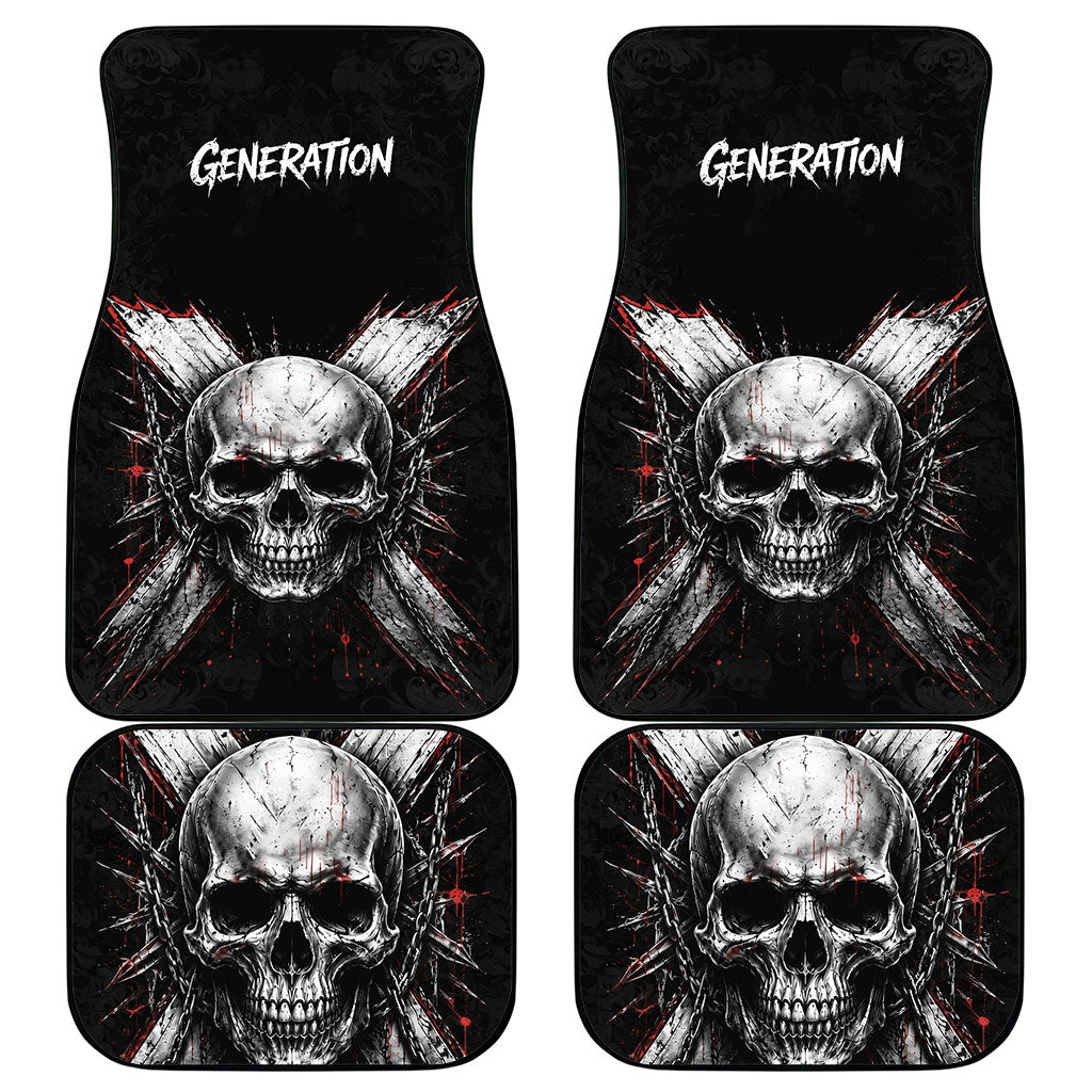 Generation X Skull Car Mats Distressed Heavy Metal Grunge