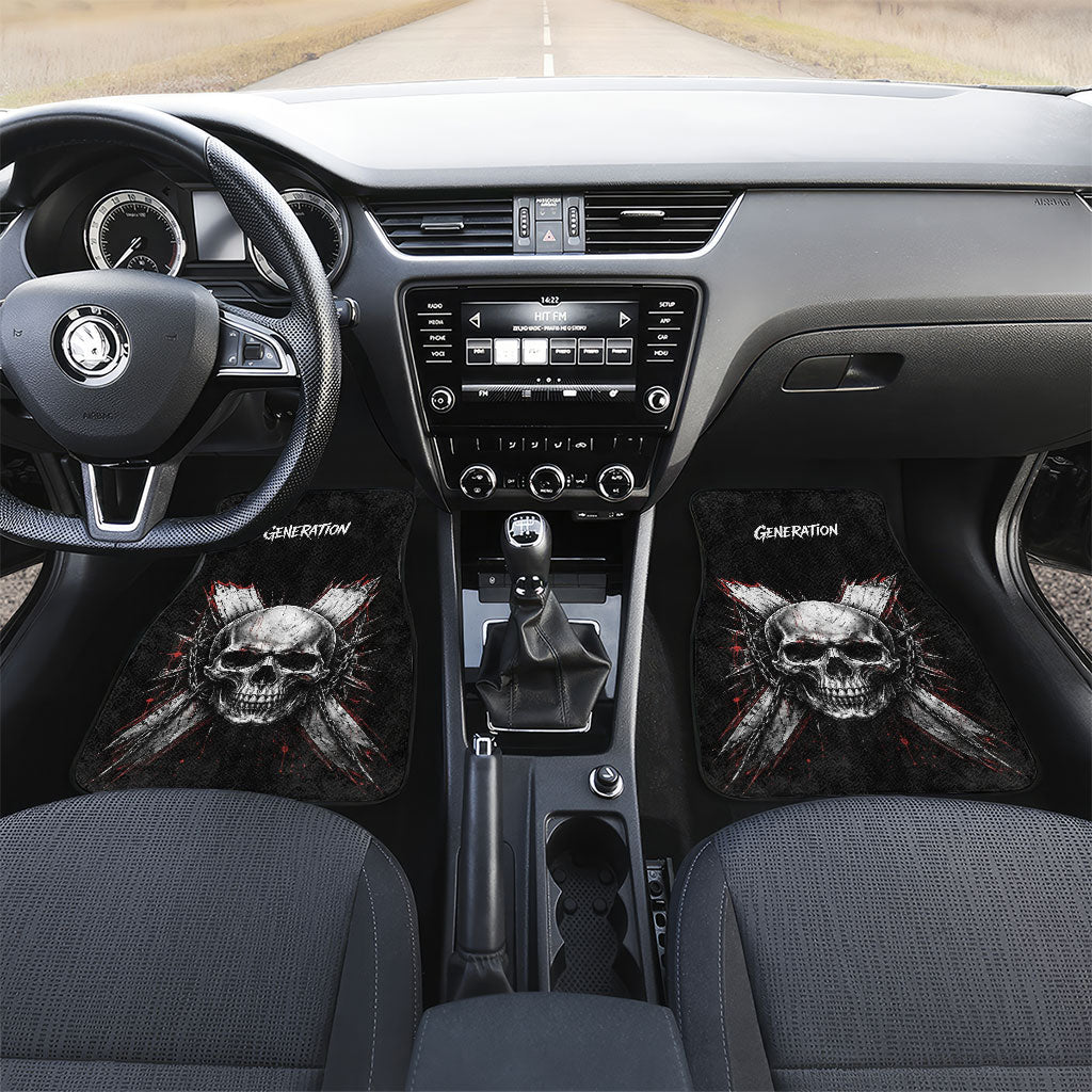 Generation X Skull Car Mats Distressed Heavy Metal Grunge