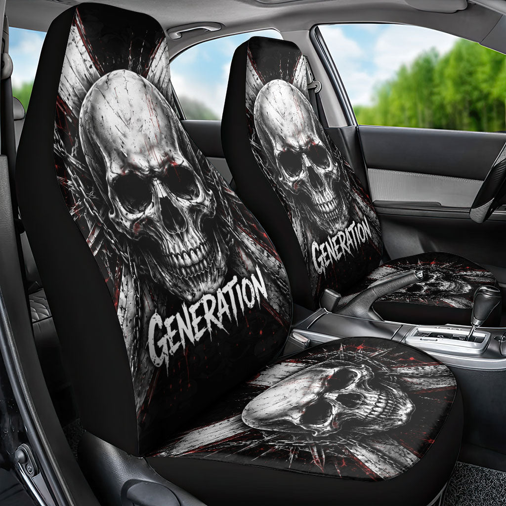 Generation X Skull Car Seat Cover Distressed Heavy Metal Grunge