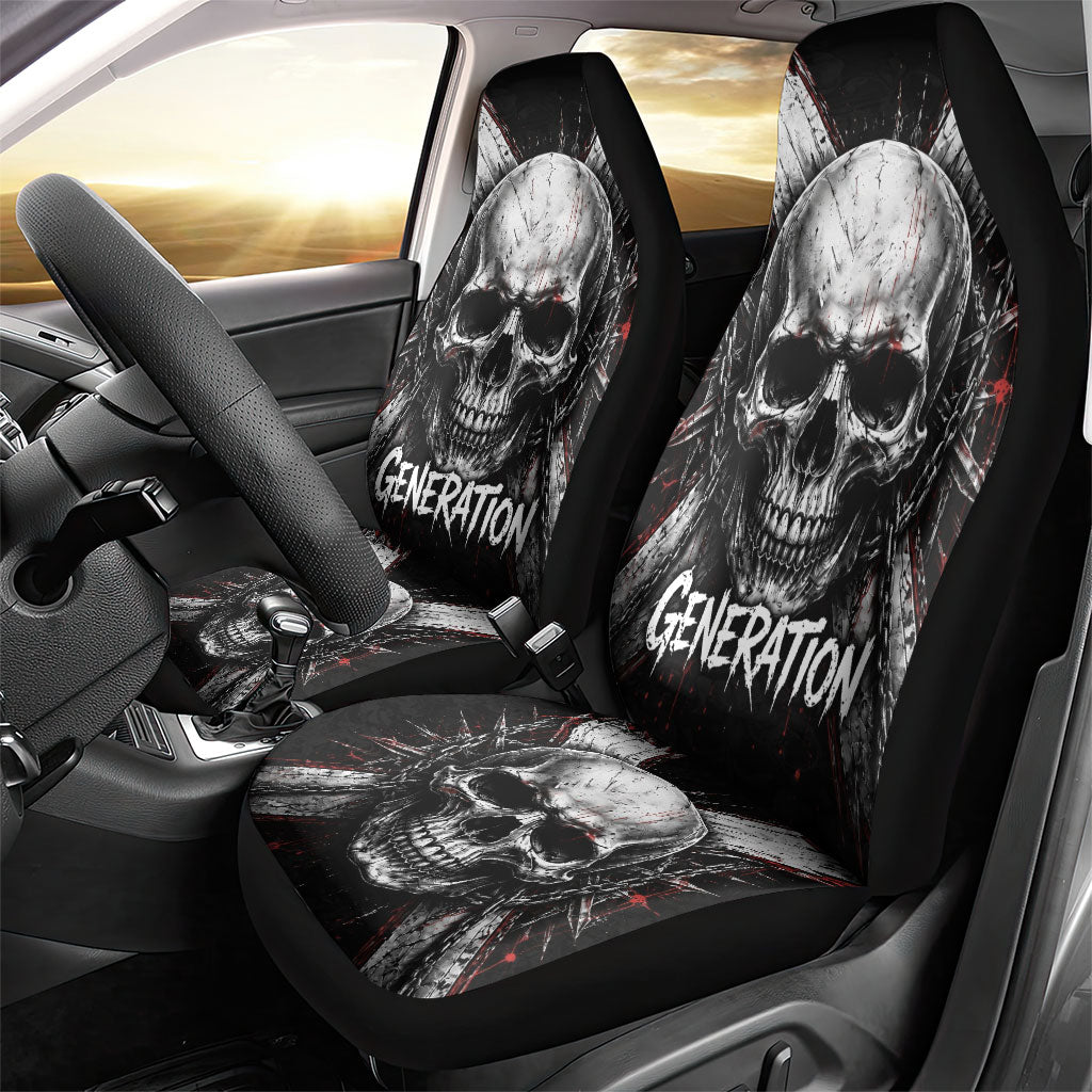 Generation X Skull Car Seat Cover Distressed Heavy Metal Grunge