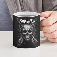 Generation X Skull Ceramic Mug Distressed Heavy Metal Grunge