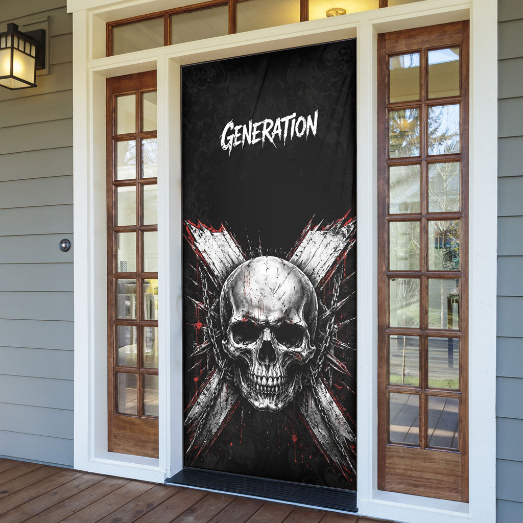 Generation X Skull Door Cover Distressed Heavy Metal Grunge