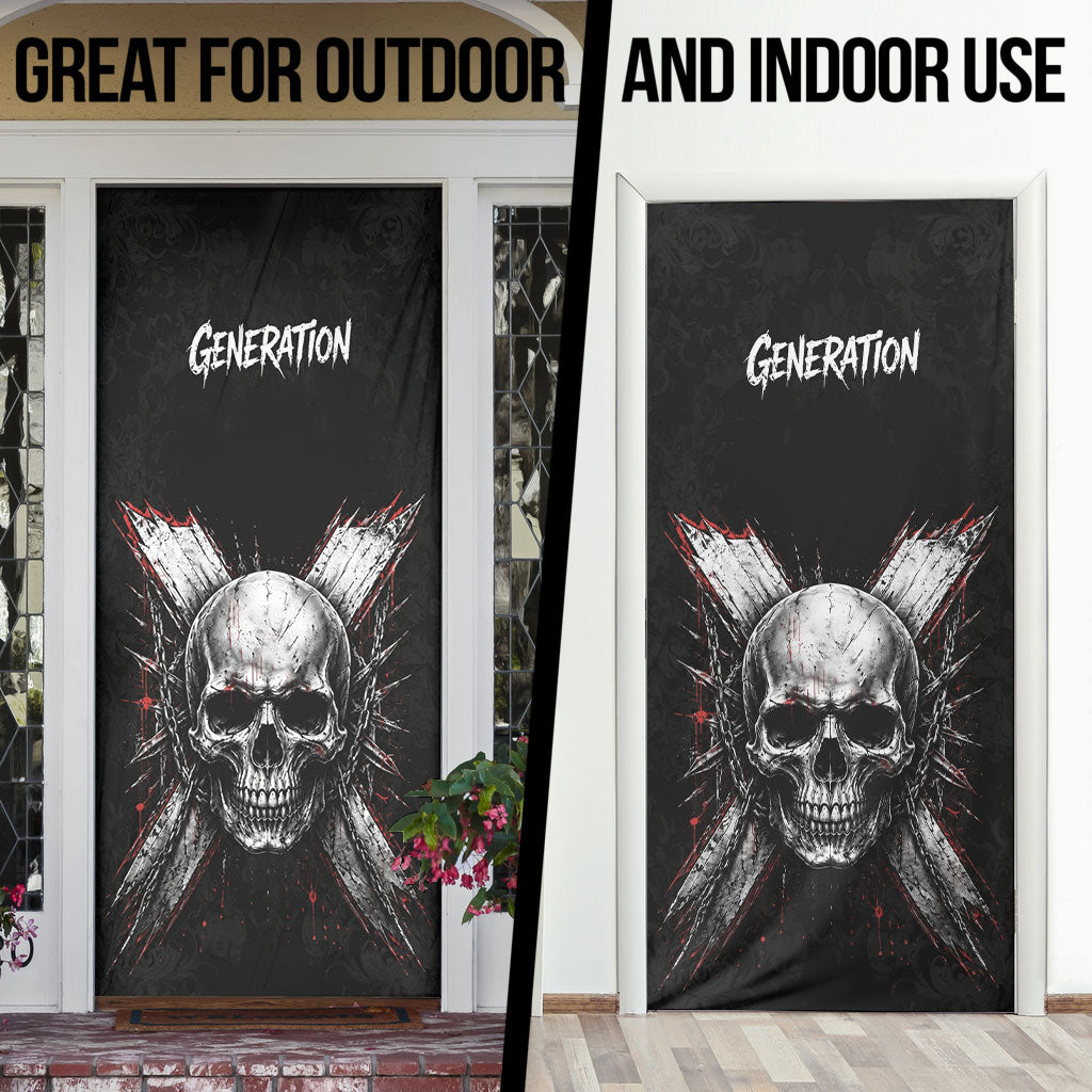 Generation X Skull Door Cover Distressed Heavy Metal Grunge