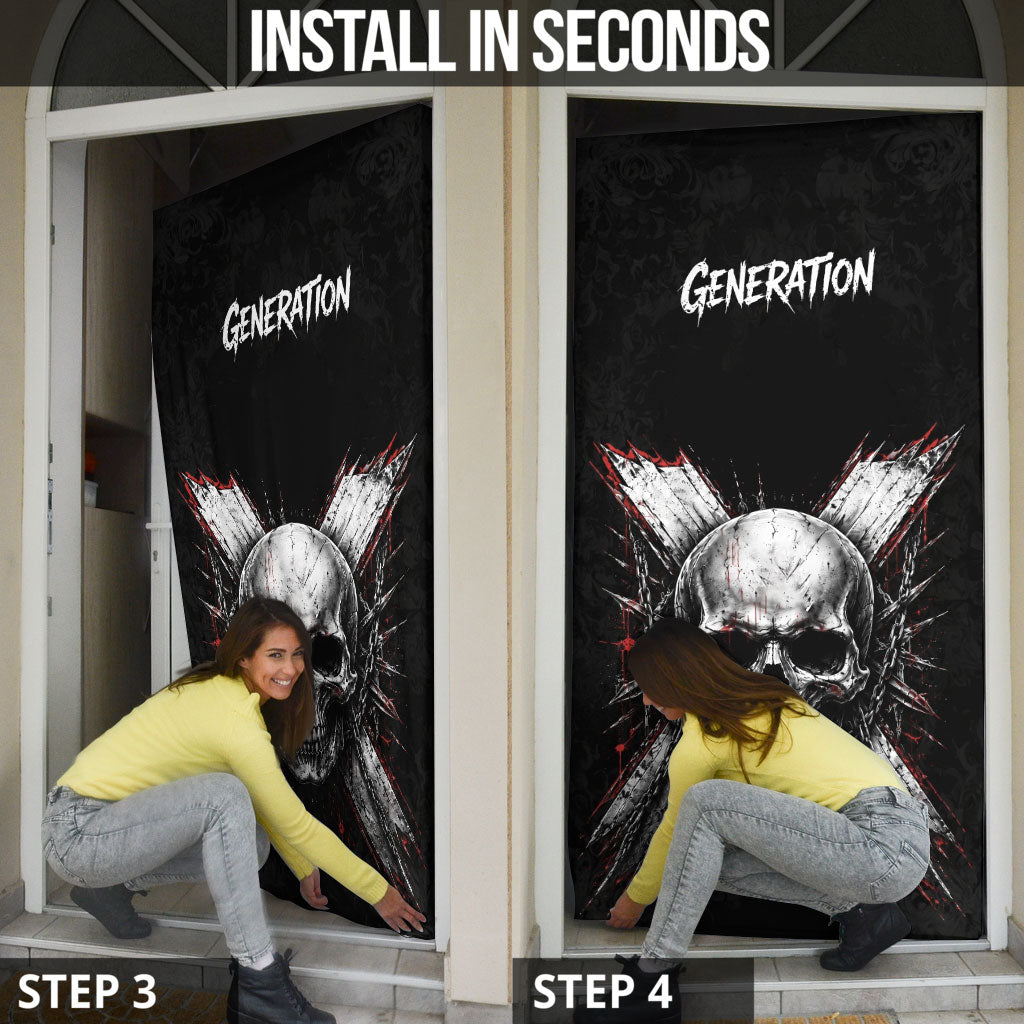 Generation X Skull Door Cover Distressed Heavy Metal Grunge