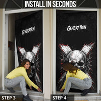 Generation X Skull Door Cover Distressed Heavy Metal Grunge