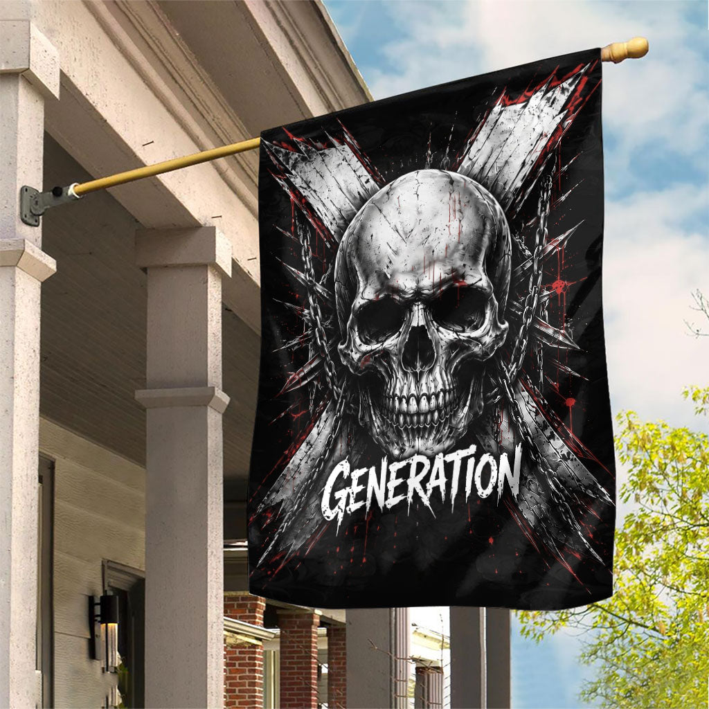 Generation X Skull Garden Flag Distressed Heavy Metal Grunge