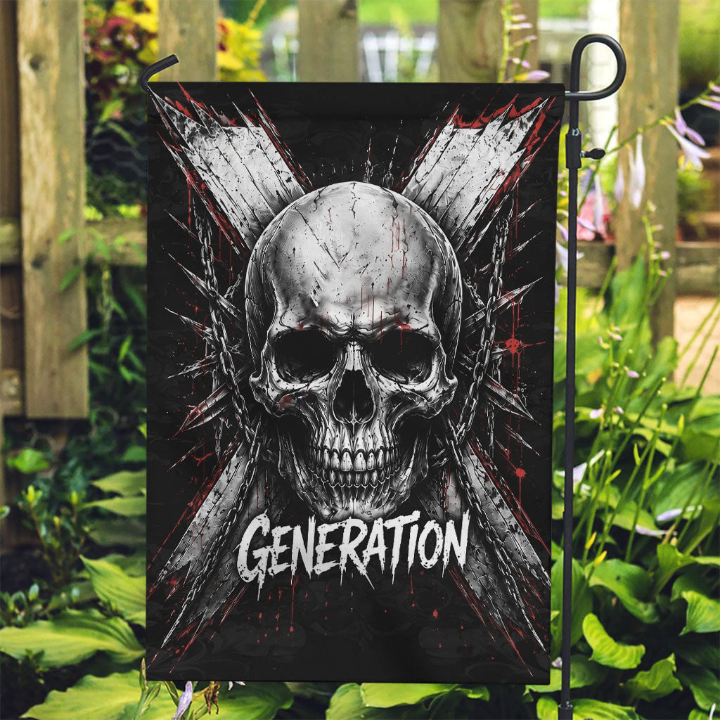 Generation X Skull Garden Flag Distressed Heavy Metal Grunge
