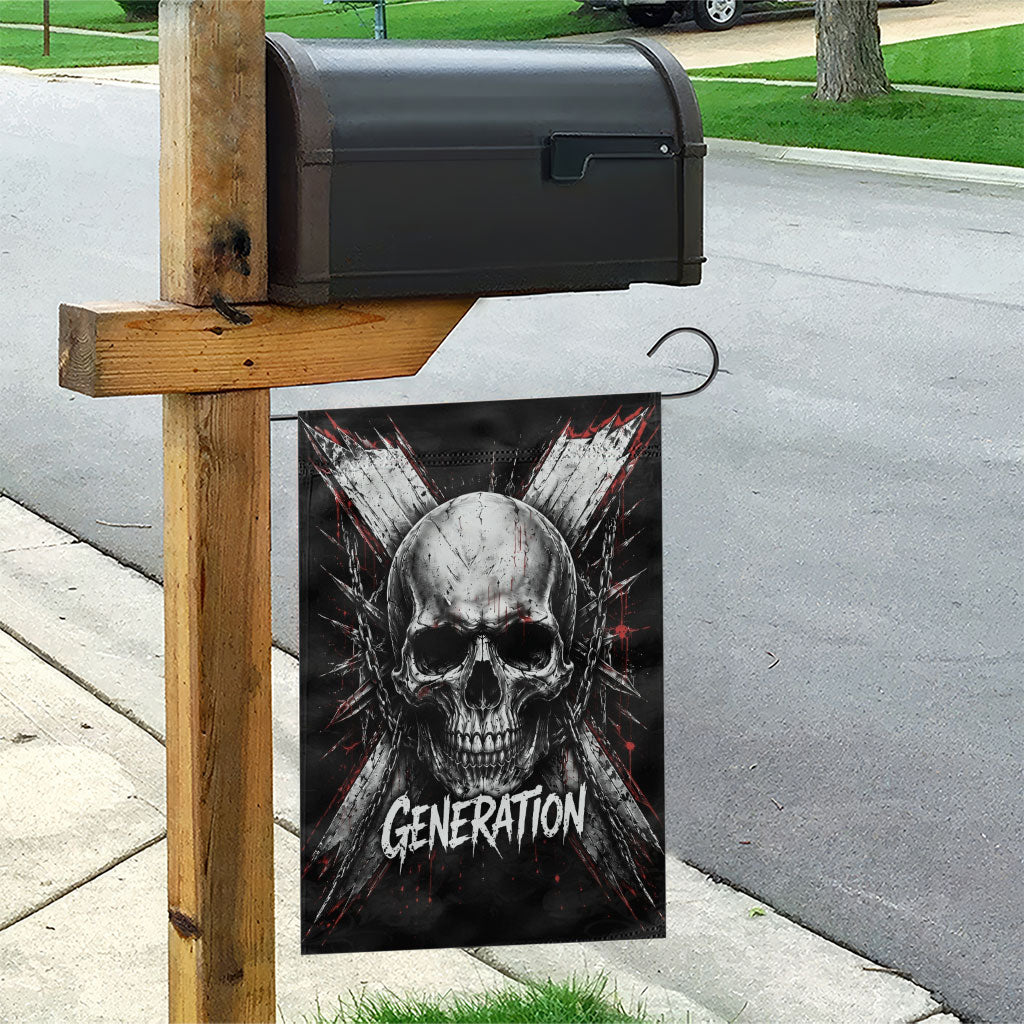Generation X Skull Garden Flag Distressed Heavy Metal Grunge