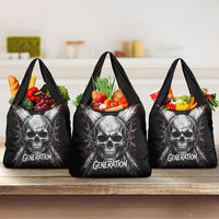 Generation X Skull Grocery Bag Distressed Heavy Metal Grunge