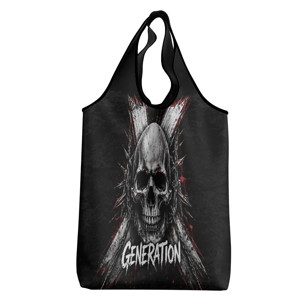 Generation X Skull Grocery Bag Distressed Heavy Metal Grunge