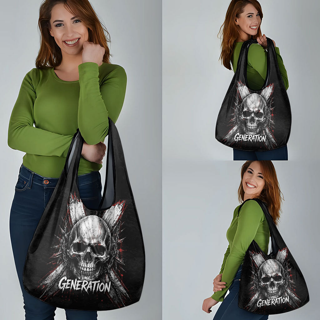 Generation X Skull Grocery Bag Distressed Heavy Metal Grunge