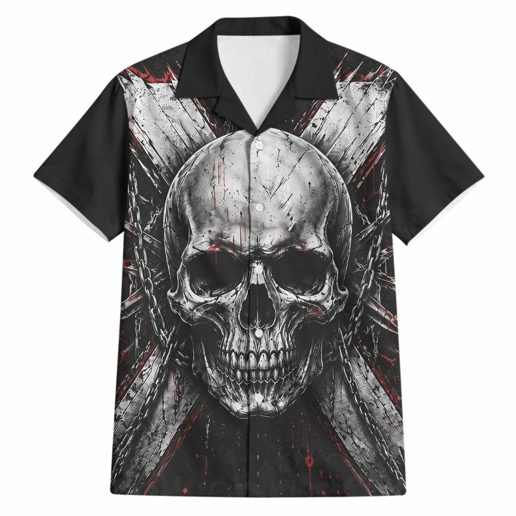 Generation X Skull Hawaiian Shirt Distressed Heavy Metal Grunge