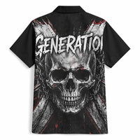 Generation X Skull Hawaiian Shirt Distressed Heavy Metal Grunge