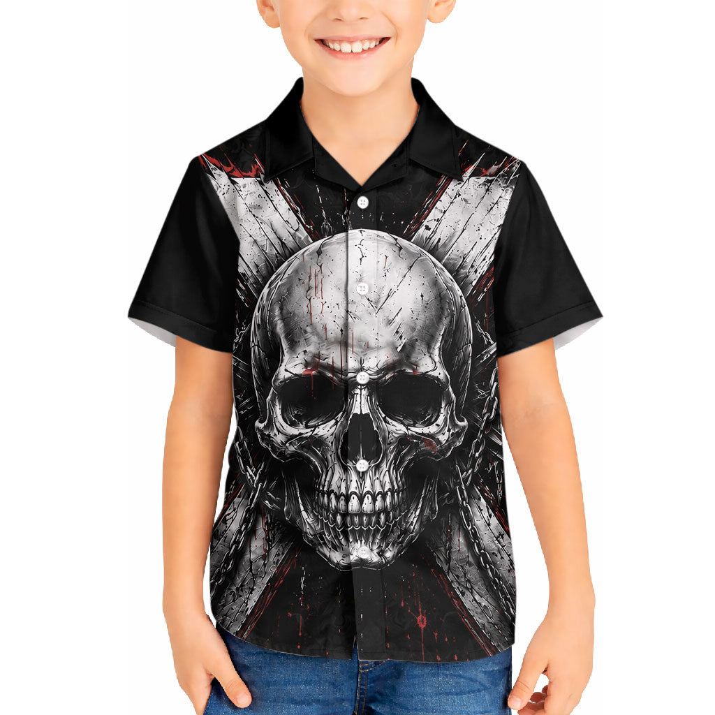 Generation X Skull Hawaiian Shirt Distressed Heavy Metal Grunge