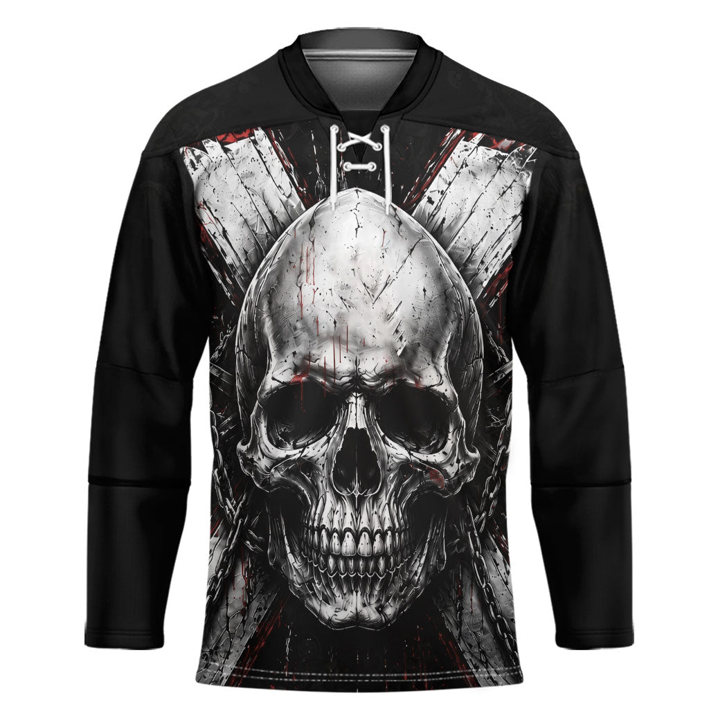 Generation X Skull Hockey Jersey Distressed Heavy Metal Grunge