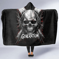 Generation X Skull Hooded Blanket Distressed Heavy Metal Grunge