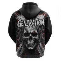 Generation X Skull Hoodie Distressed Heavy Metal Grunge