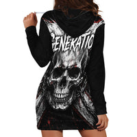 Generation X Skull Hoodie Dress Distressed Heavy Metal Grunge