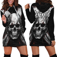 Generation X Skull Hoodie Dress Distressed Heavy Metal Grunge