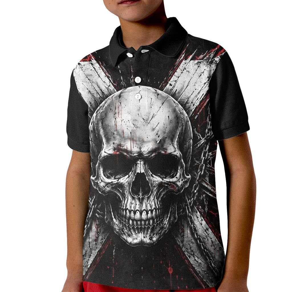 Generation X Skull Kid Polo Shirt Distressed Heavy Metal Grunge