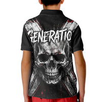Generation X Skull Kid Polo Shirt Distressed Heavy Metal Grunge