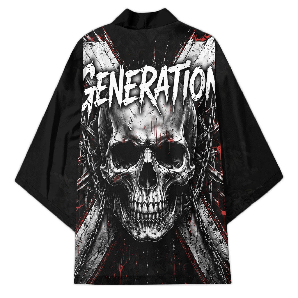 Generation X Skull Kimono Distressed Heavy Metal Grunge