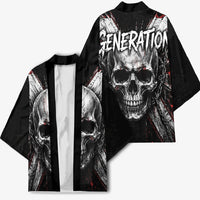 Generation X Skull Kimono Distressed Heavy Metal Grunge