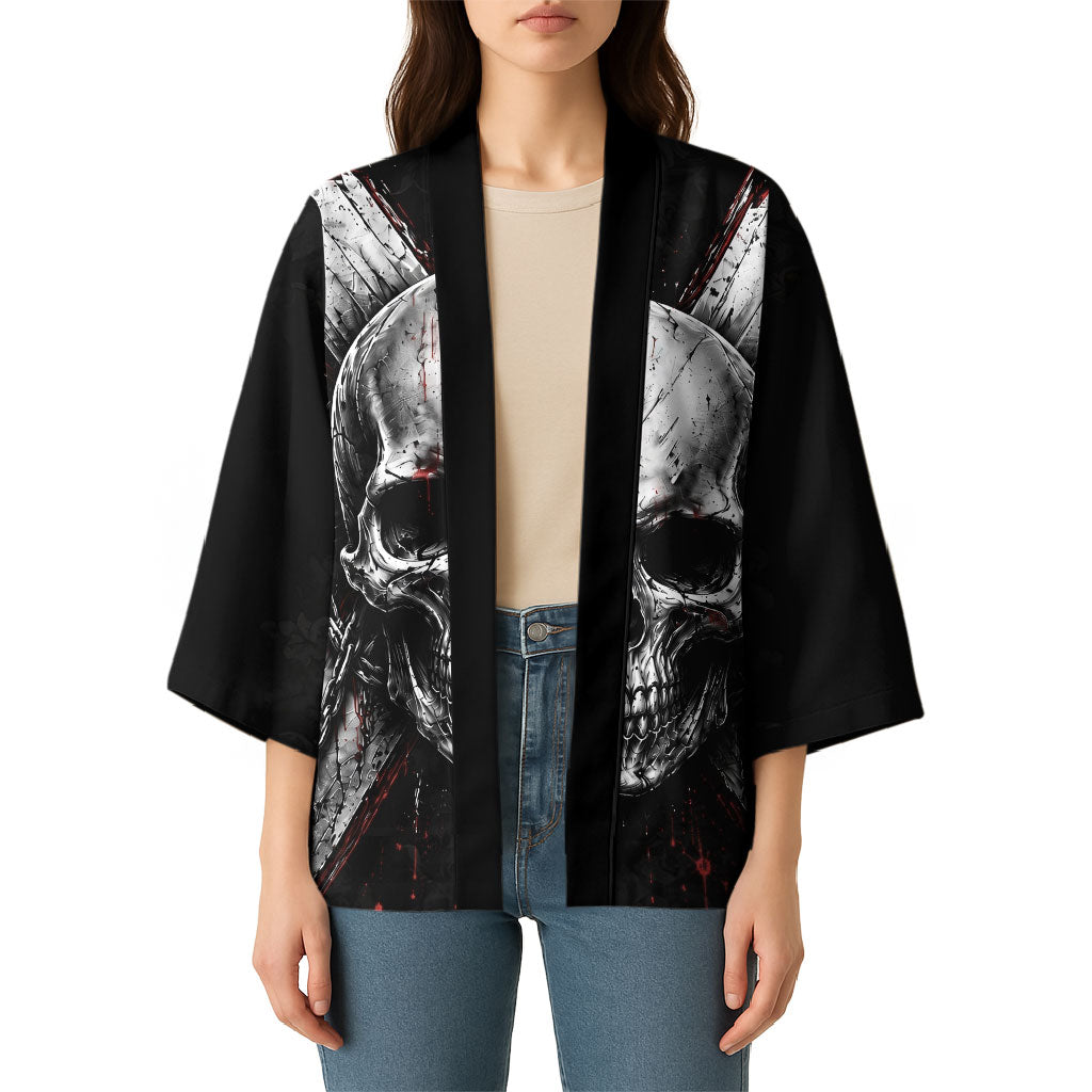 Generation X Skull Kimono Distressed Heavy Metal Grunge