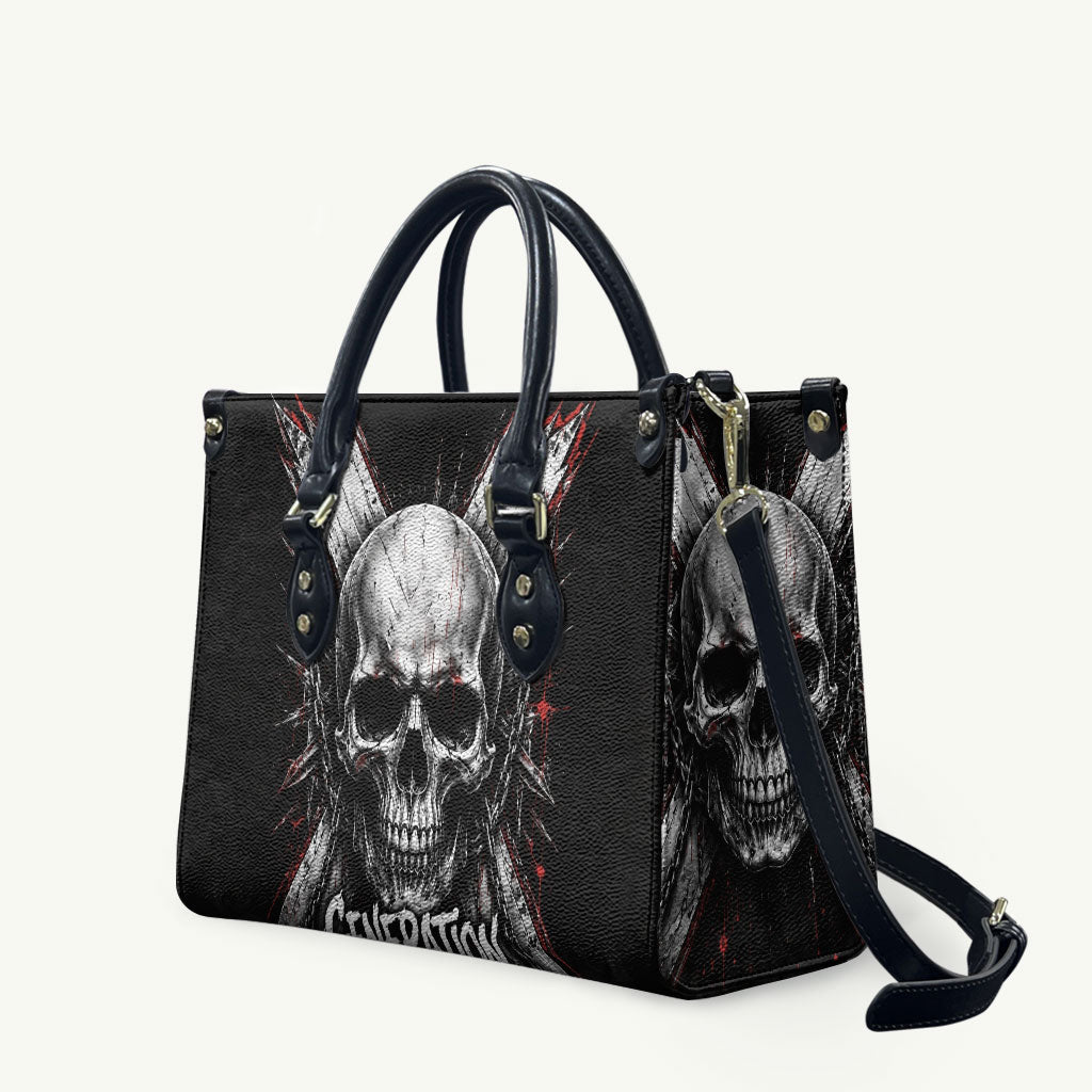 Generation X Skull Leather Bag Distressed Heavy Metal Grunge