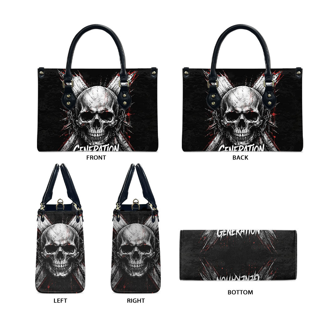 Generation X Skull Leather Bag Distressed Heavy Metal Grunge