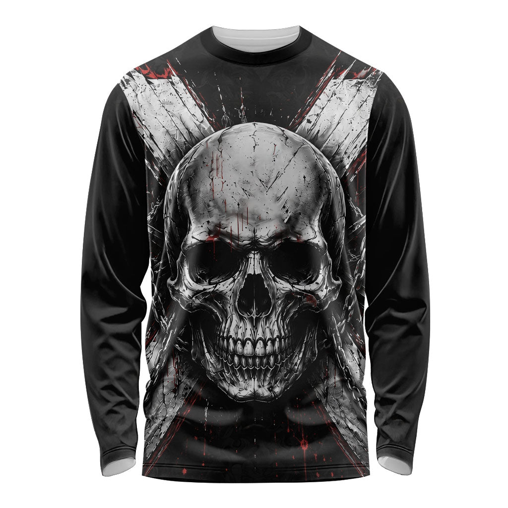 Generation X Skull Long Sleeve Shirt Distressed Heavy Metal Grunge