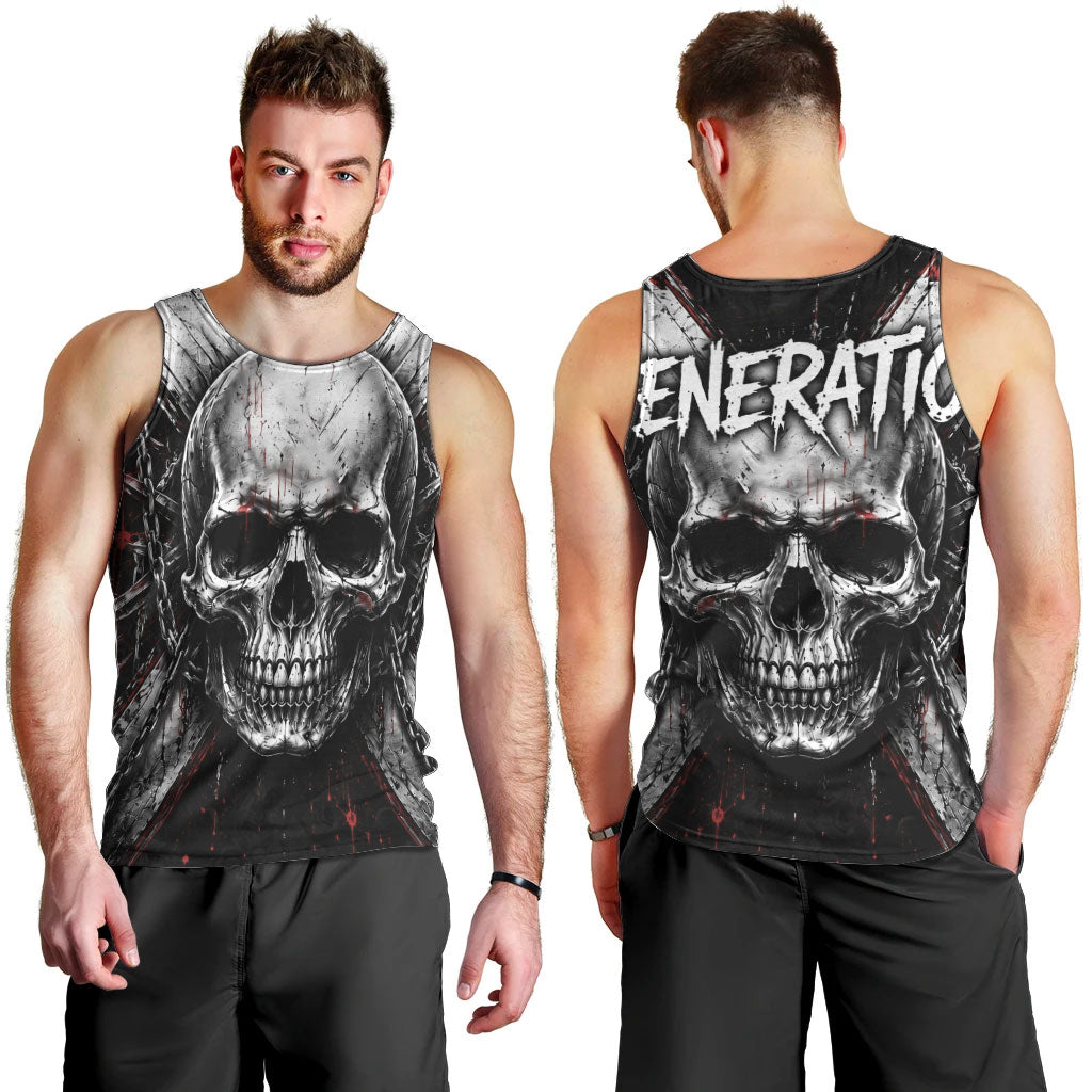 Generation X Skull Men Tank Top Distressed Heavy Metal Grunge