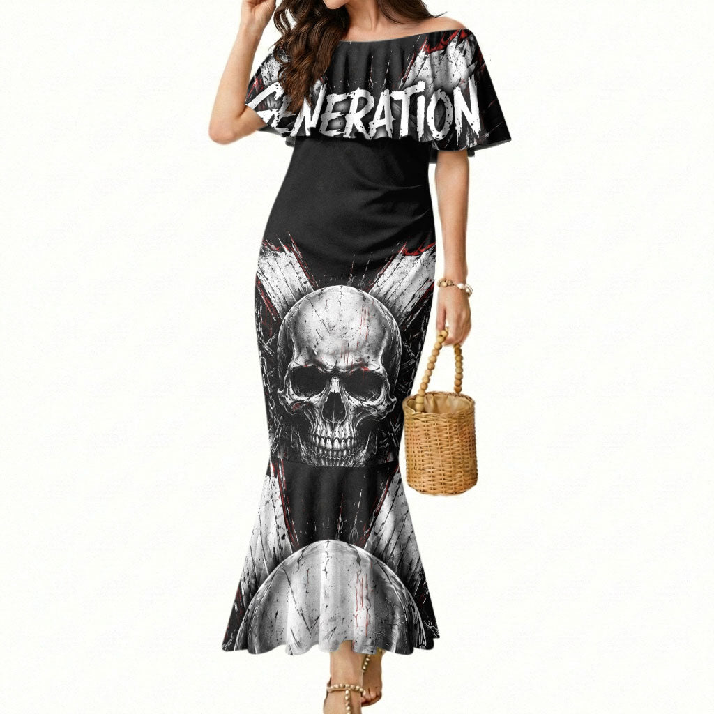 Generation X Skull Mermaid Dress Distressed Heavy Metal Grunge