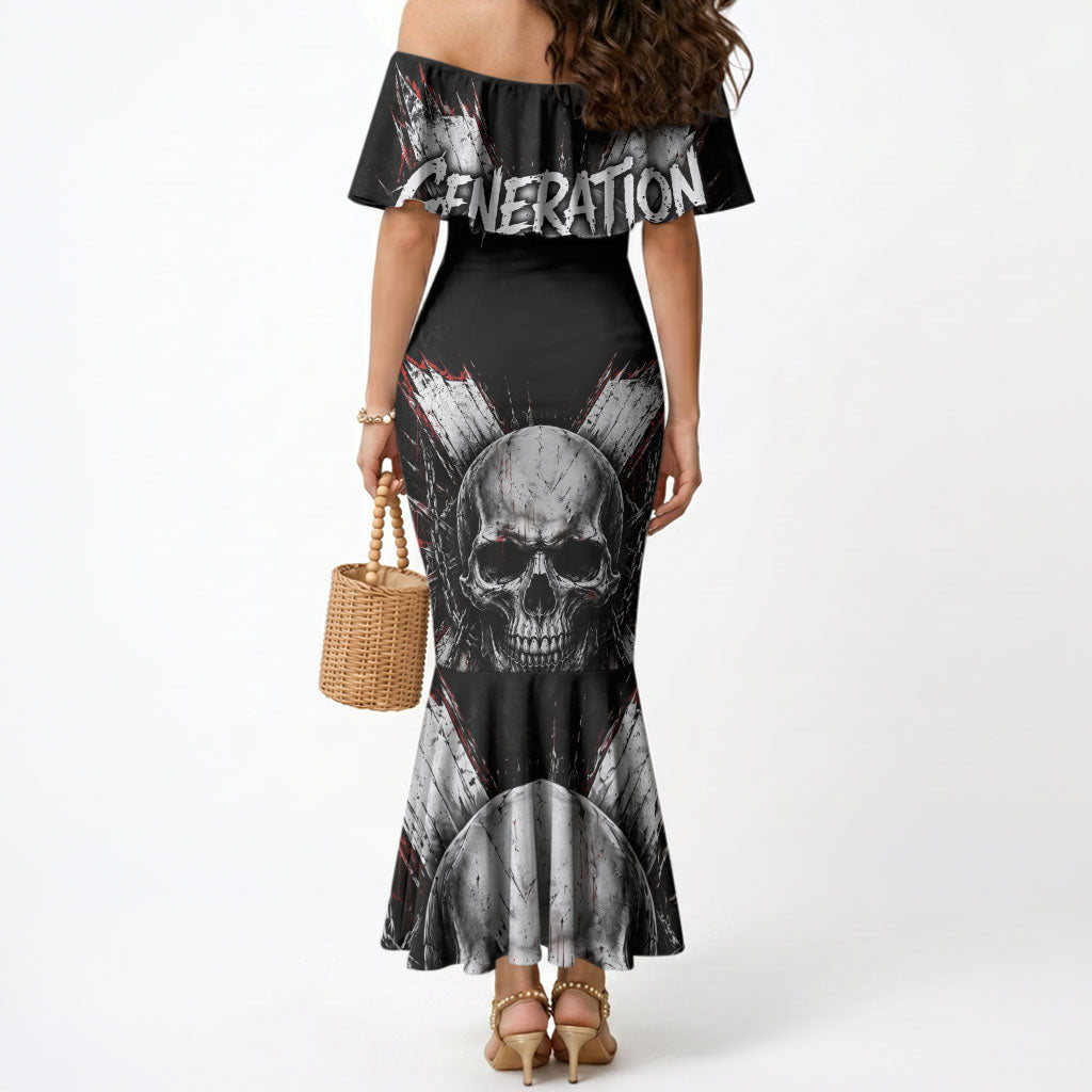 Generation X Skull Mermaid Dress Distressed Heavy Metal Grunge