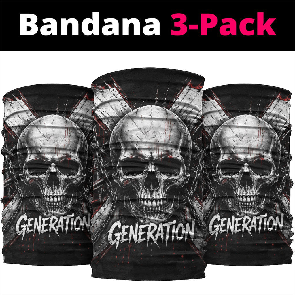 Generation X Skull Neck Gaiter Distressed Heavy Metal Grunge
