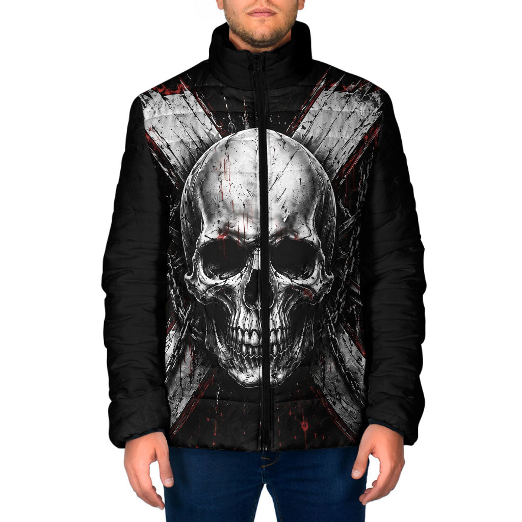 Generation X Skull Padded Jacket Distressed Heavy Metal Grunge