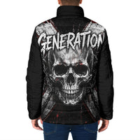 Generation X Skull Padded Jacket Distressed Heavy Metal Grunge