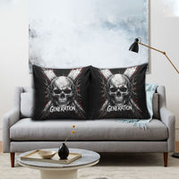 Generation X Skull Pillow Cover Distressed Heavy Metal Grunge