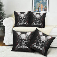 Generation X Skull Pillow Cover Distressed Heavy Metal Grunge