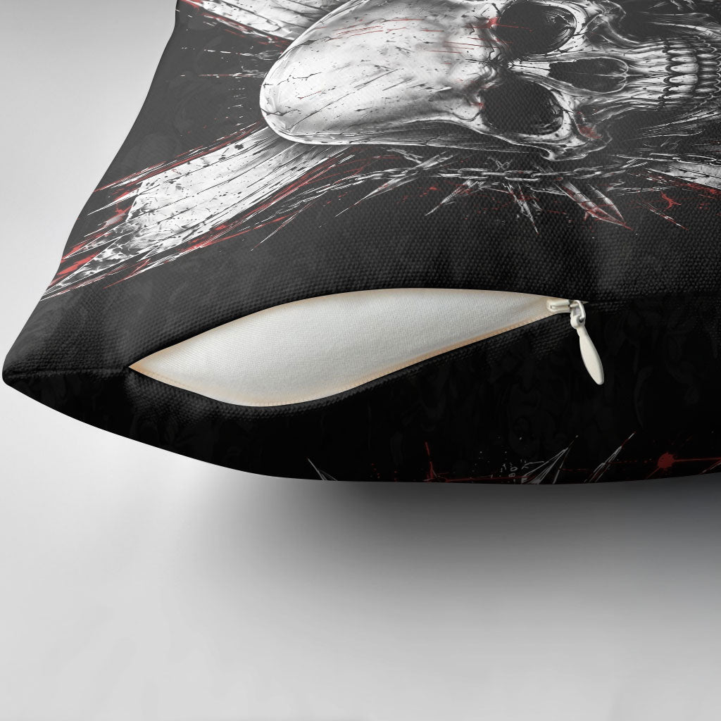 Generation X Skull Pillow Cover Distressed Heavy Metal Grunge