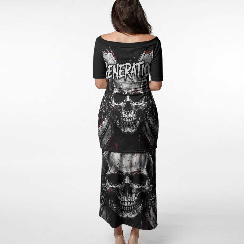 Generation X Skull Puletasi Distressed Heavy Metal Grunge